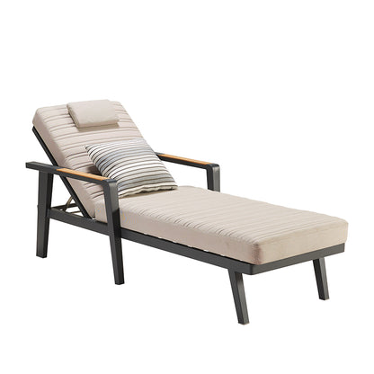 HIGOLD Emoti Aluminum Teak patio chaise lounger with cushion - series 6977