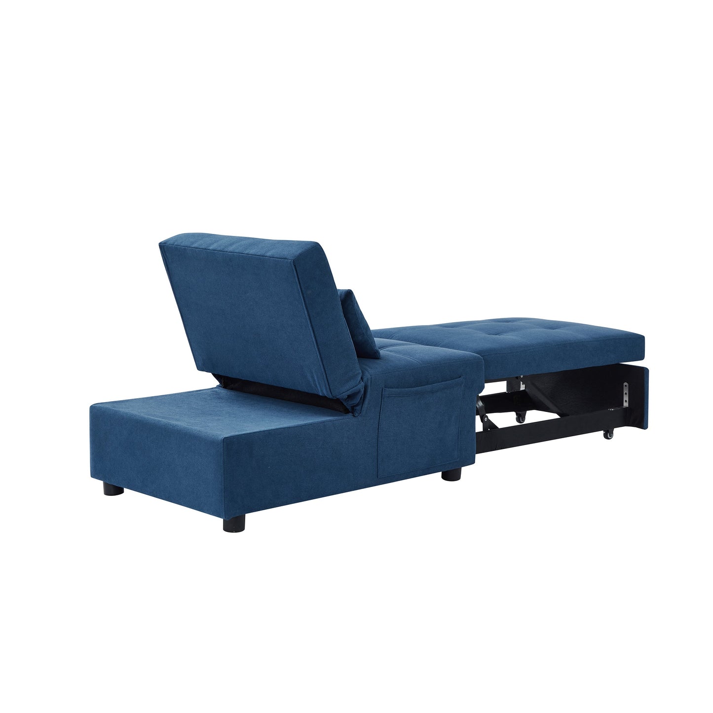 Living Room Bed Room Furniture With Blue Linen Fabric Recliner Chair Bed