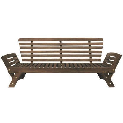 Outdoor Adjustable Patio Wooden Daybed Sofa Chaise Lounge