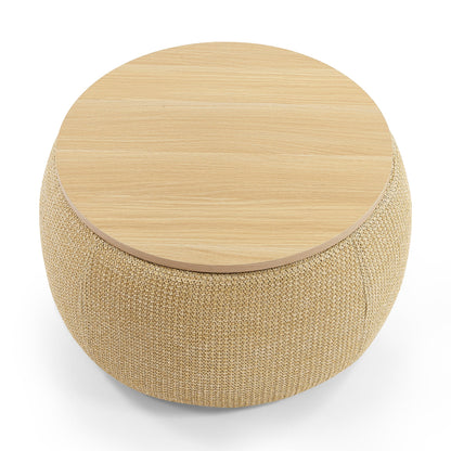 Round Storage Ottoman, 2 in 1 Function,