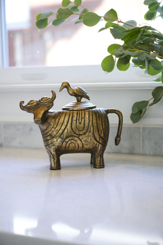 Water Buffalo Metal Sculpture