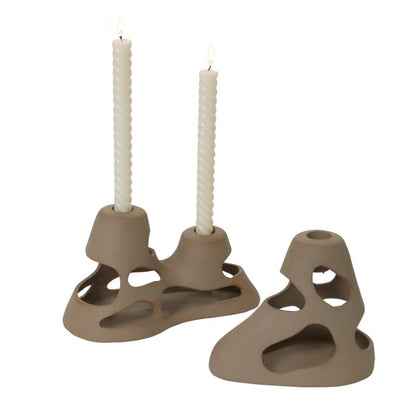 Bisque Clay Candleholder